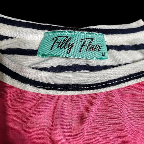 Filly Flair Color Block Leopard Pink & Stripes Women's Tank Top - Picture 3 of 6